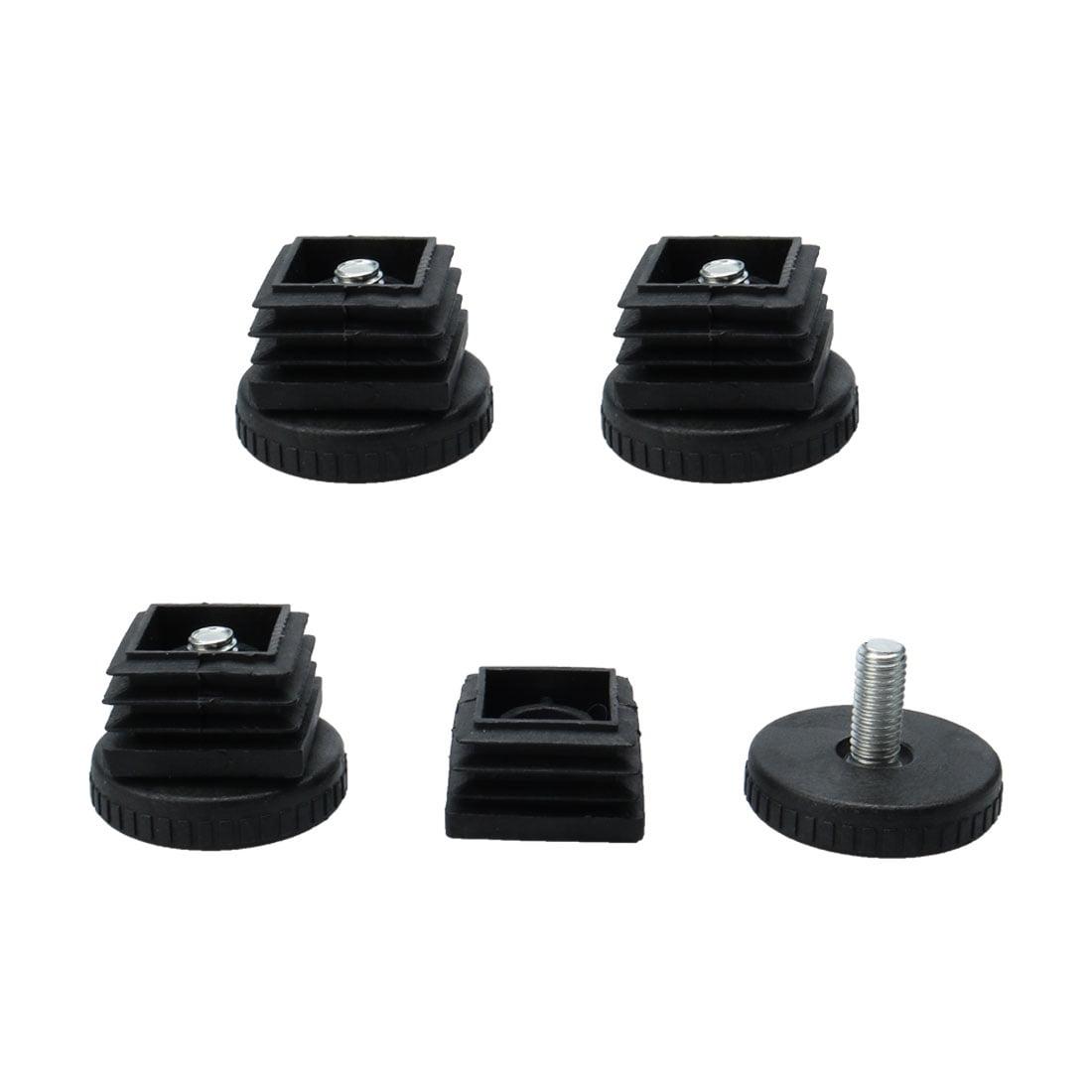 Adjustable Black Plastic and Metal Leveling Feet Set of 4