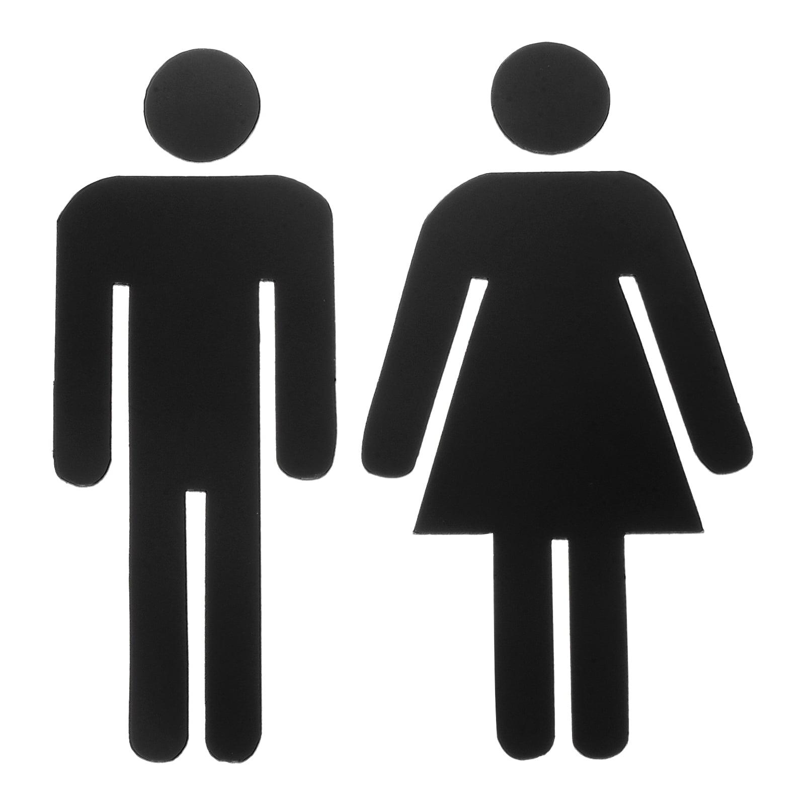 Uxcell Bathroom Sign, Acrylic Restroom Men's and Women's Gender Sign, Black 1 Set
