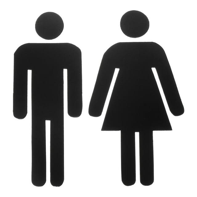 Uxcell Bathroom Sign, Acrylic Restroom Men's and Women's Gender Sign, Black 1 Set