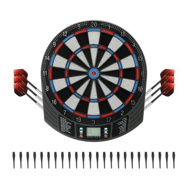 Uxcell Electronic Soft Tip Dart Board Digital Dartboard 18 Games and 159 Variants with 6Pcs Darts, 24 Tips