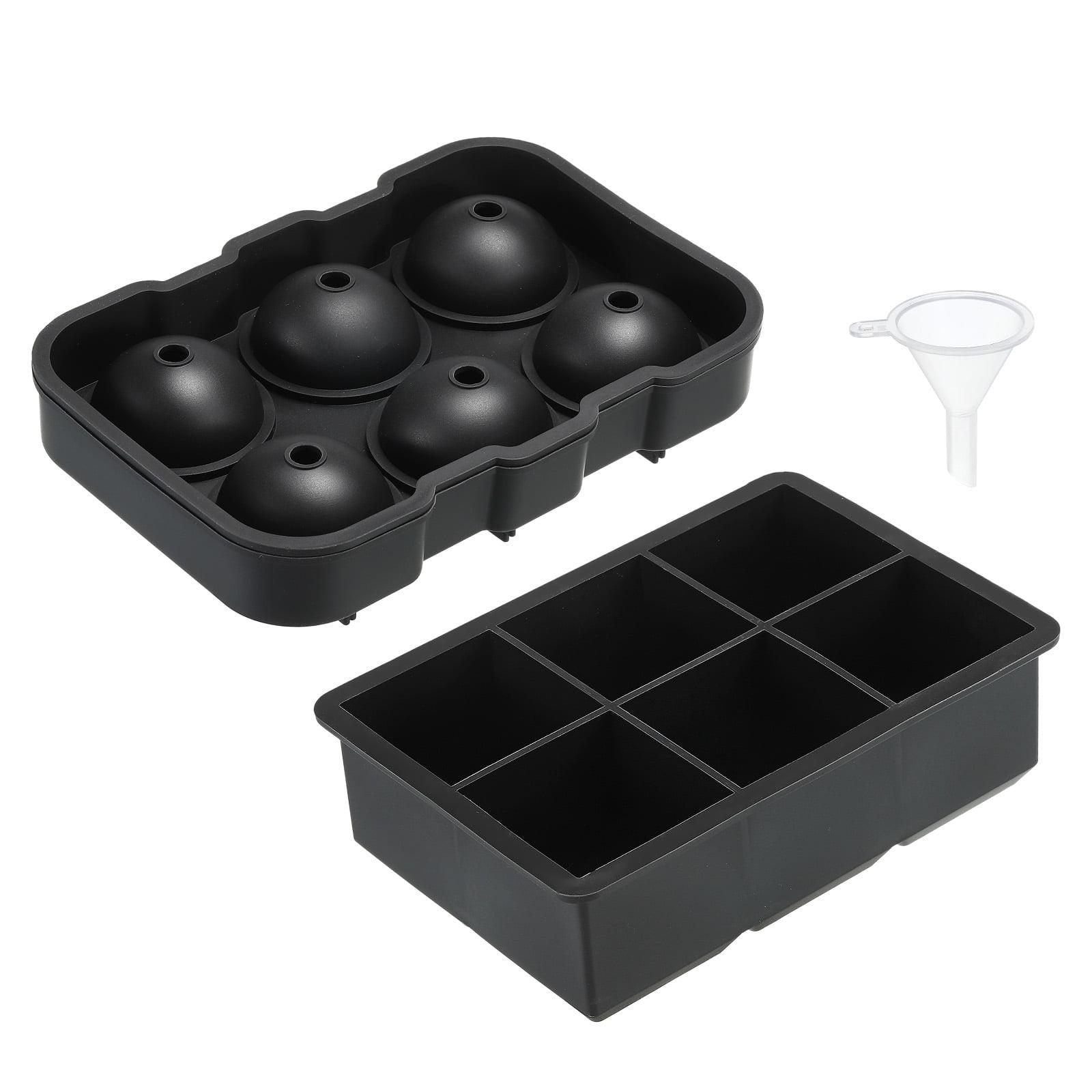 Black Silicone Sphere and Cube Ice Tray Set