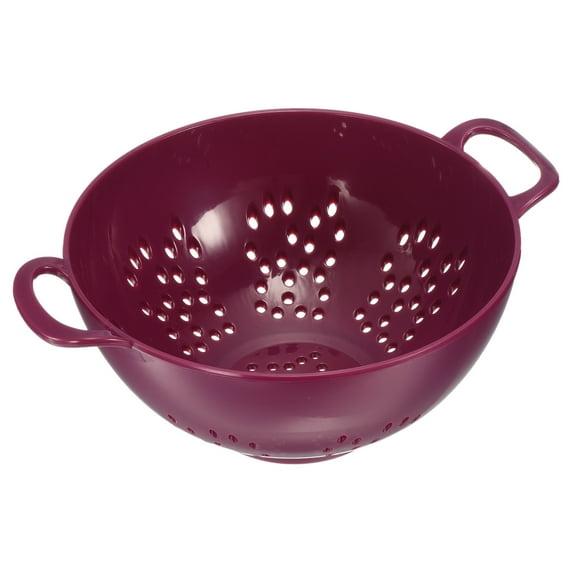Unique Bargains Plastic Double-Handled Kitchen Pasta Vegetable Fruit Food Colander Purple