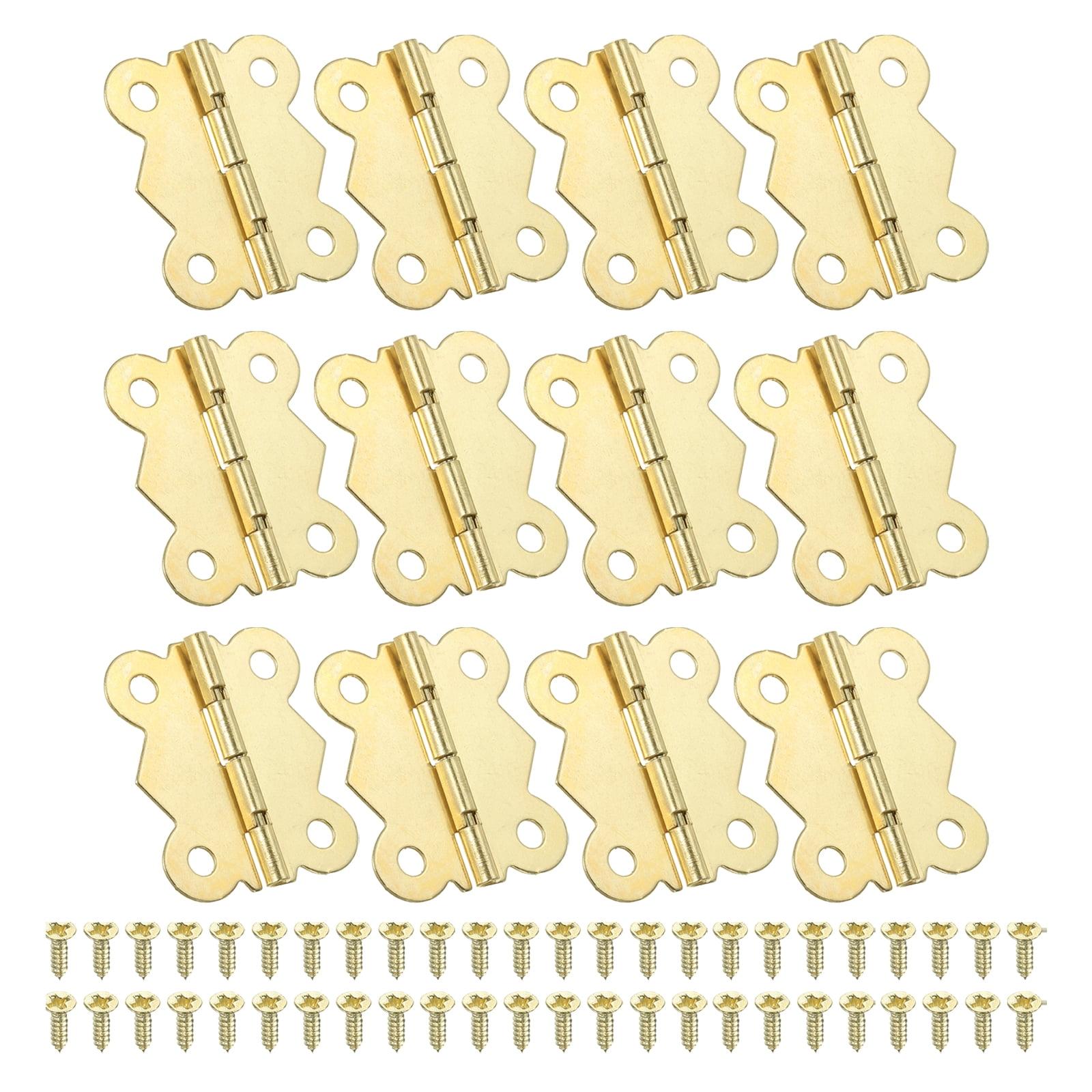 Gold 1-5/8 Inch Butterfly Hinges with Screws for Cabinets and Boxes