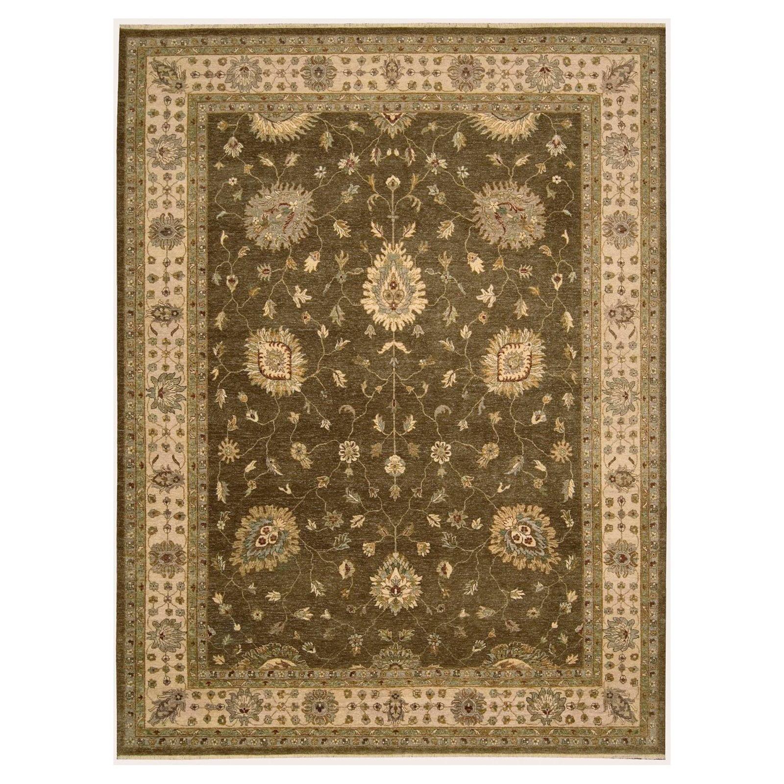 Chocolate Hand-Knotted Wool Persian Runner Rug