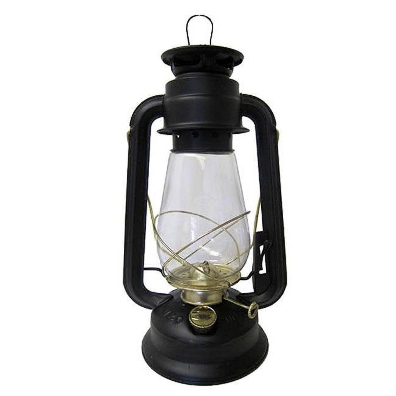 V&O Black Metal Kerosene Lantern with Brass Trim