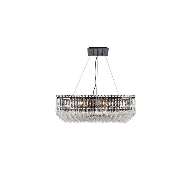 Elegant Lighting Gabe 1-Light Pendant in Black with Seeded Glass Cylinder