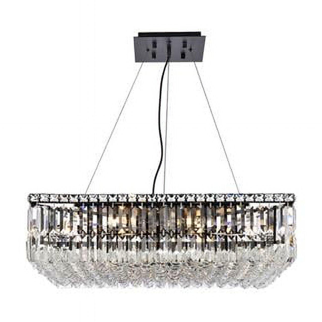 Elegant 12-Light Crystal and Metal Chandelier in Black