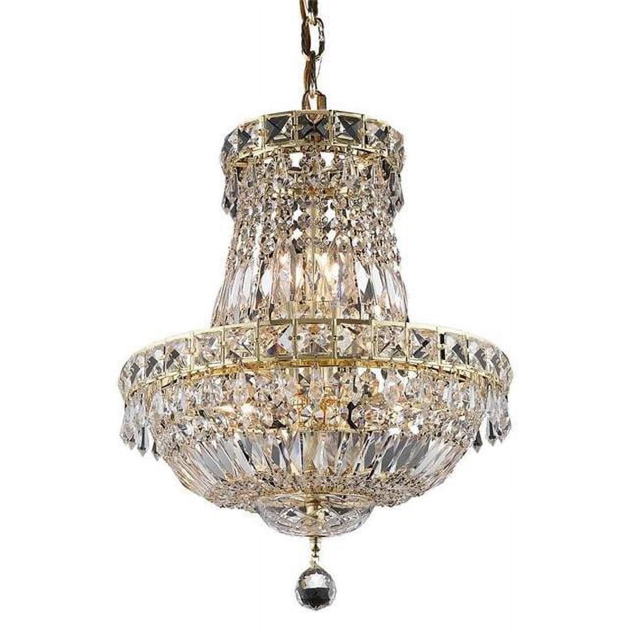 Gold 6-Light Pendant with Clear Royal Cut Crystal