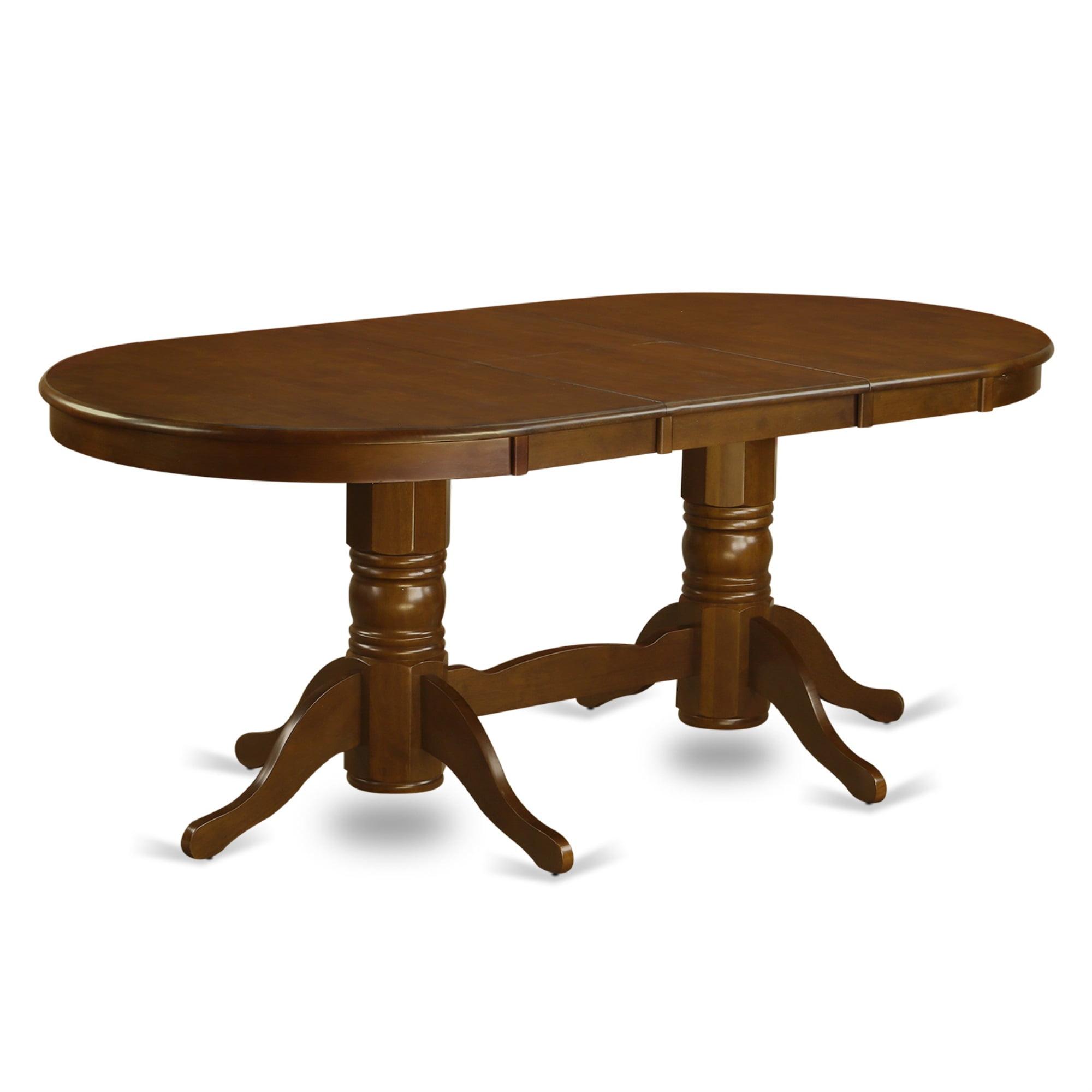 Espresso Oval Extendable Wood Dining Table Set with 6 Chairs