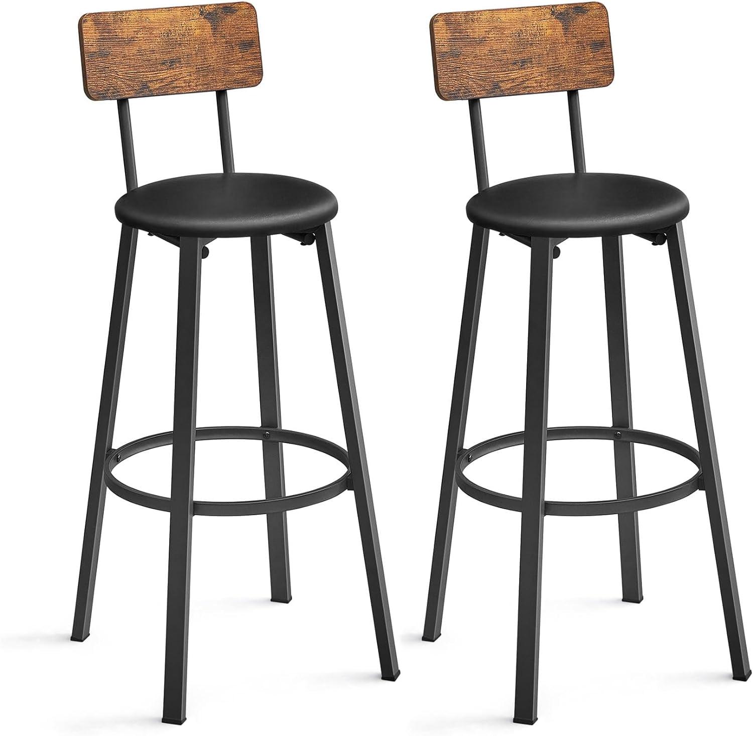 Upholstered Counter Stool with Metal Frame