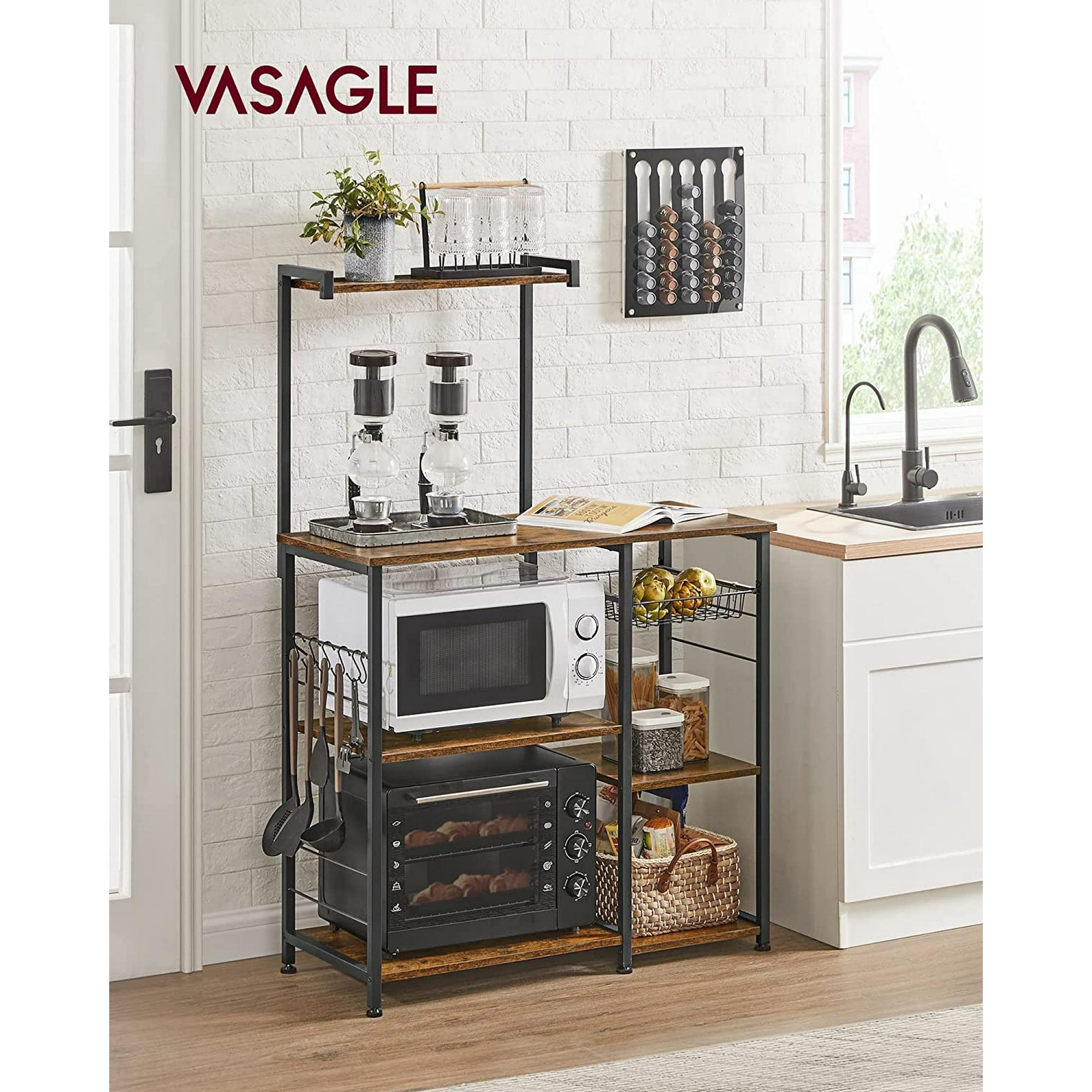 Adjustable Brown Wire 4-Shelf Kitchen Storage Rack