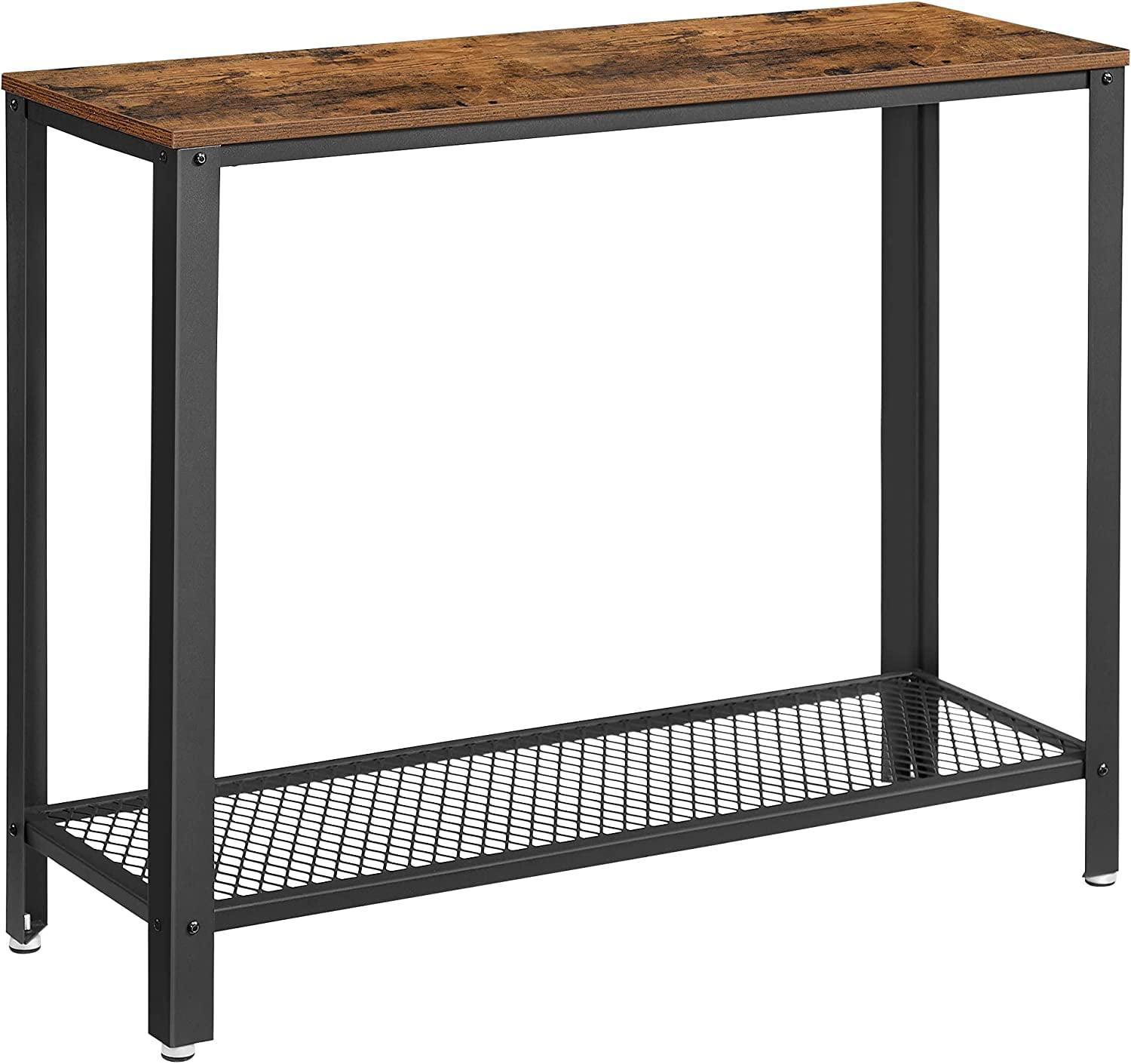 Vasagle Console Table Metal Frame for Entryway Living Room, Rustic Brown"
