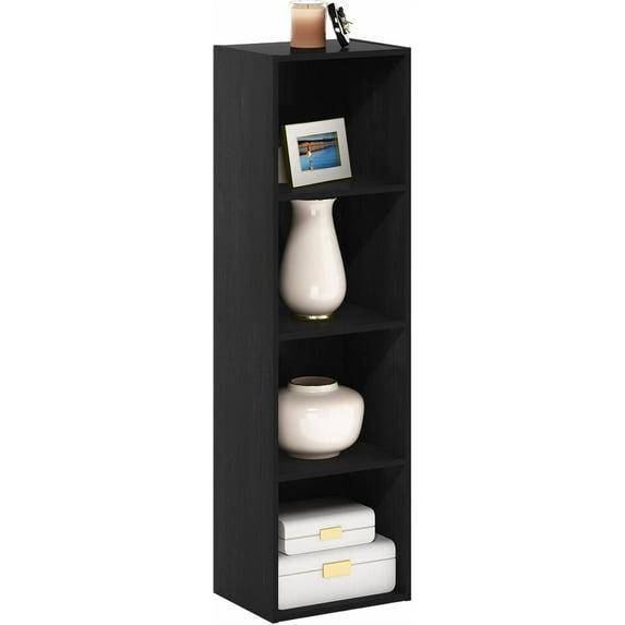 Furinno 4-Tier Reversible Bookshelf Open Storage Bookcase Display Shelf for Kids Room&Home Office,Blackwood