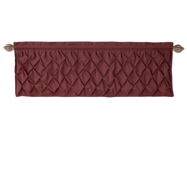 Carmen Solid Pintuck Curtain Valance, 60" x 20"