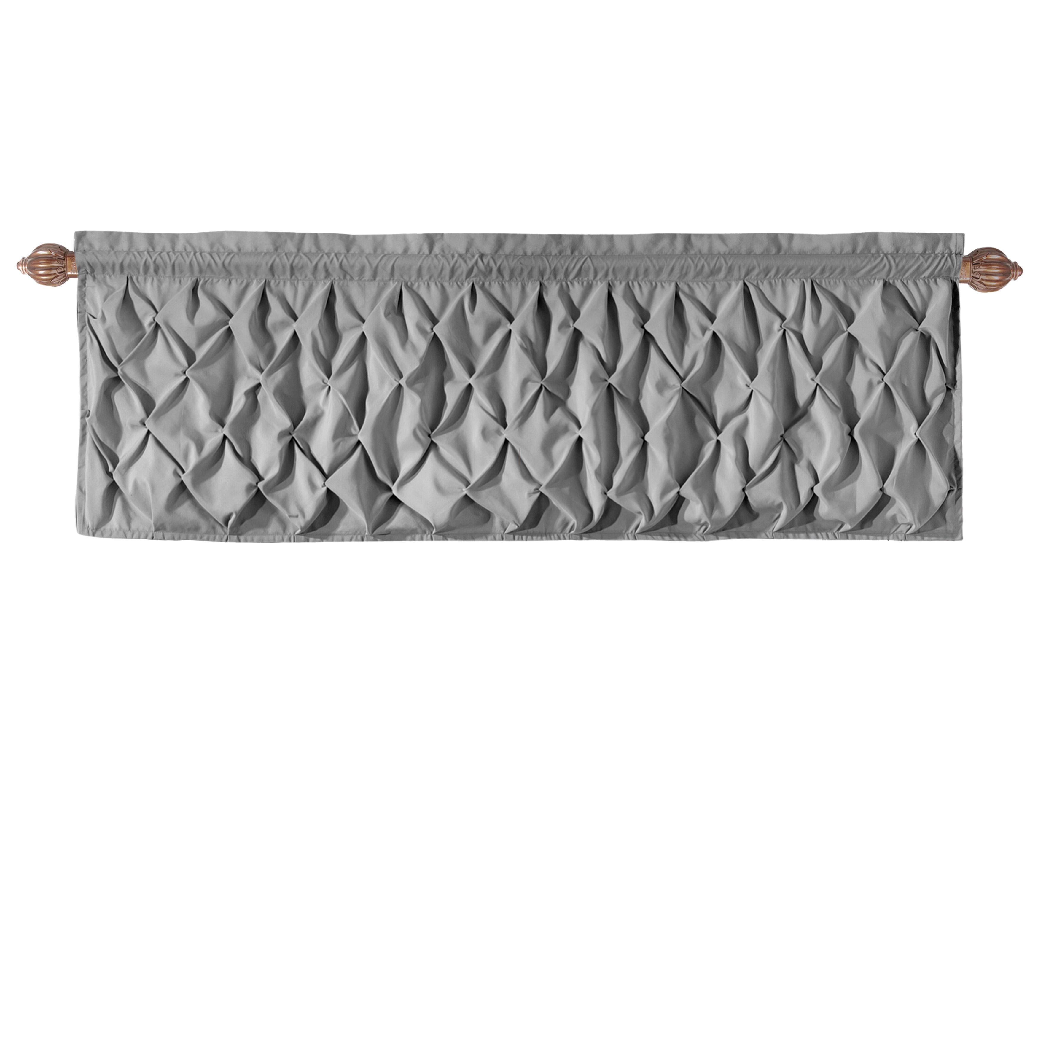 Carmen Solid Pintuck Curtain Valance, 60" x 20"