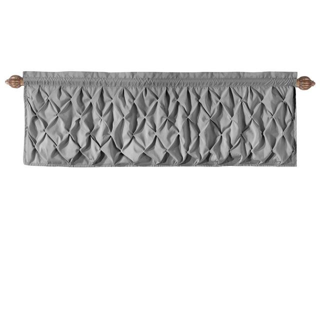 Carmen Solid Pintuck Curtain Valance, 60" x 20"