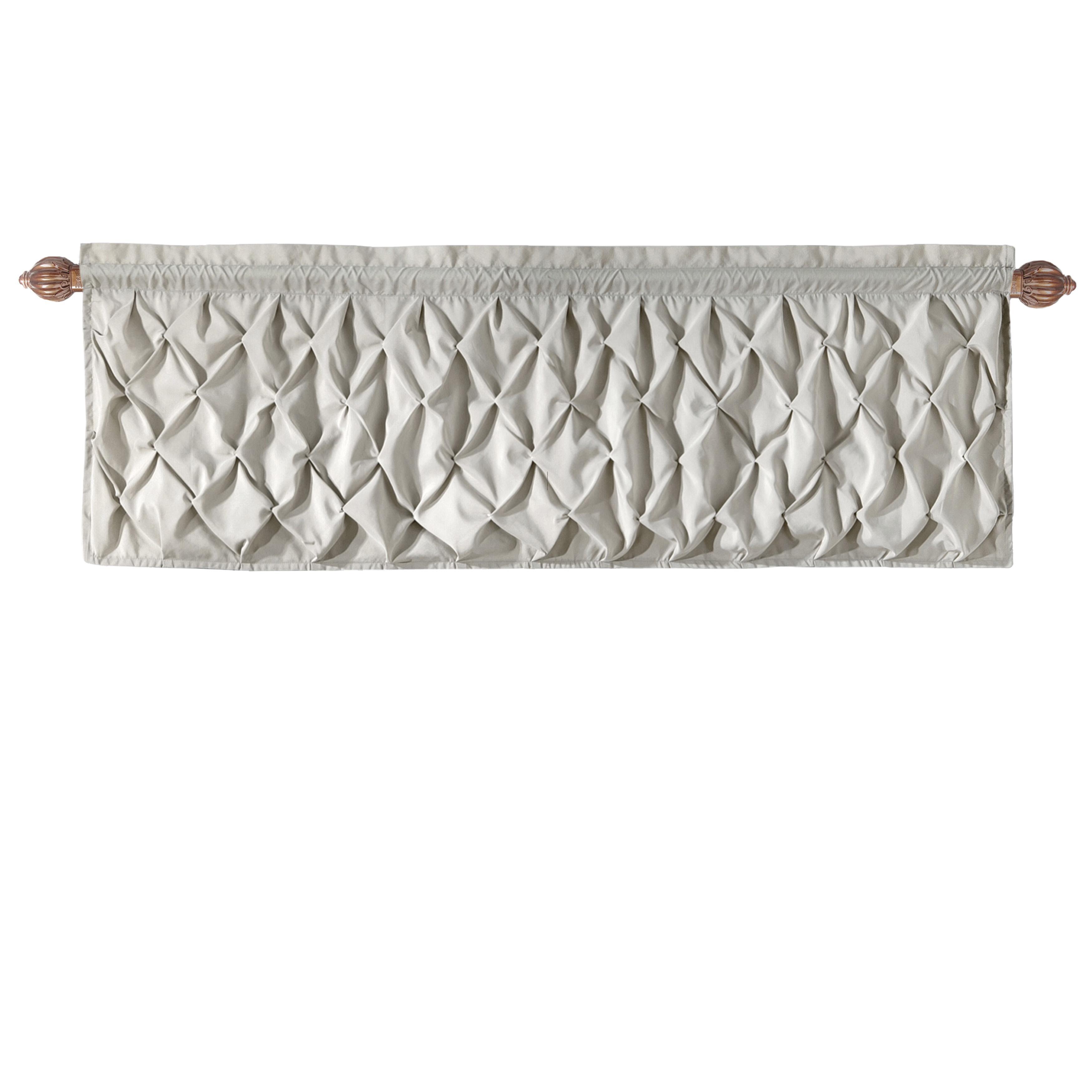 Carmen Solid Pintuck Curtain Valance, 60" x 20"