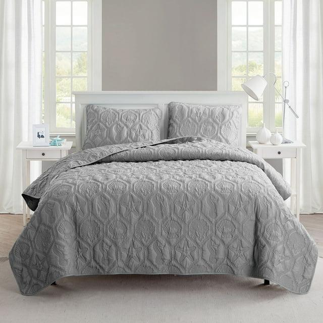 VCNY Shore 3-Piece Embossed Quilt Set
