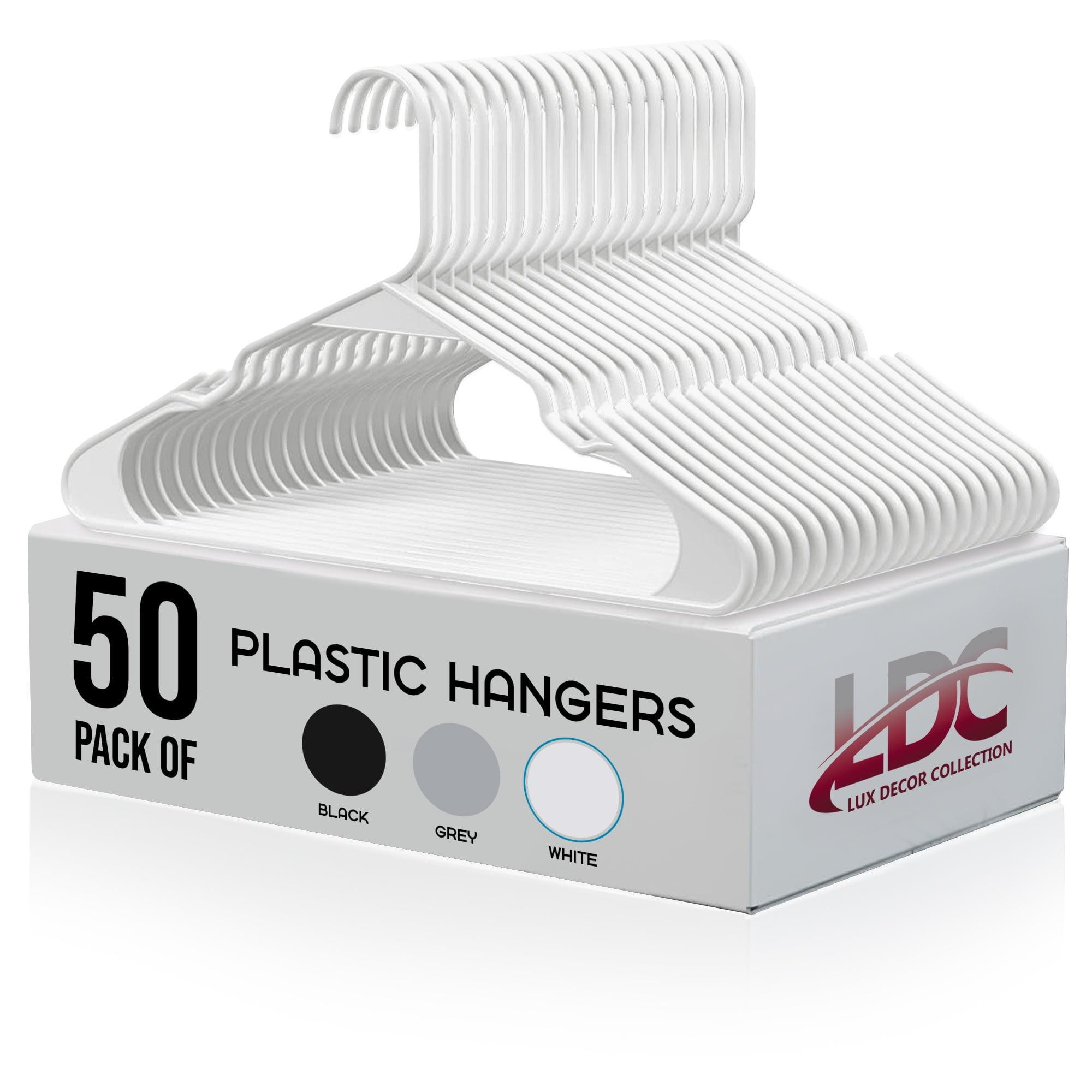 White Plastic Space-Saving Hangers 50-Pack