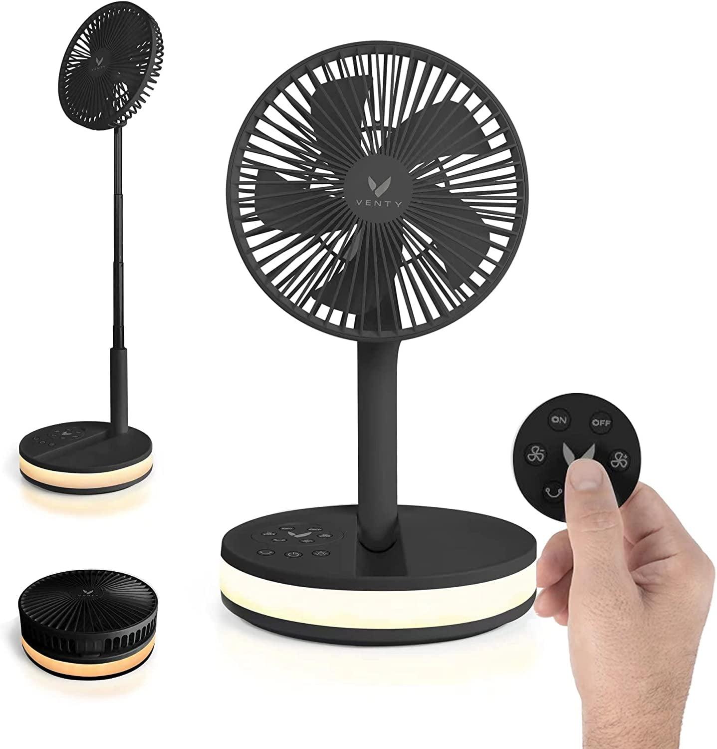 Black Adjustable Height Oscillating Pedestal Fan with Remote