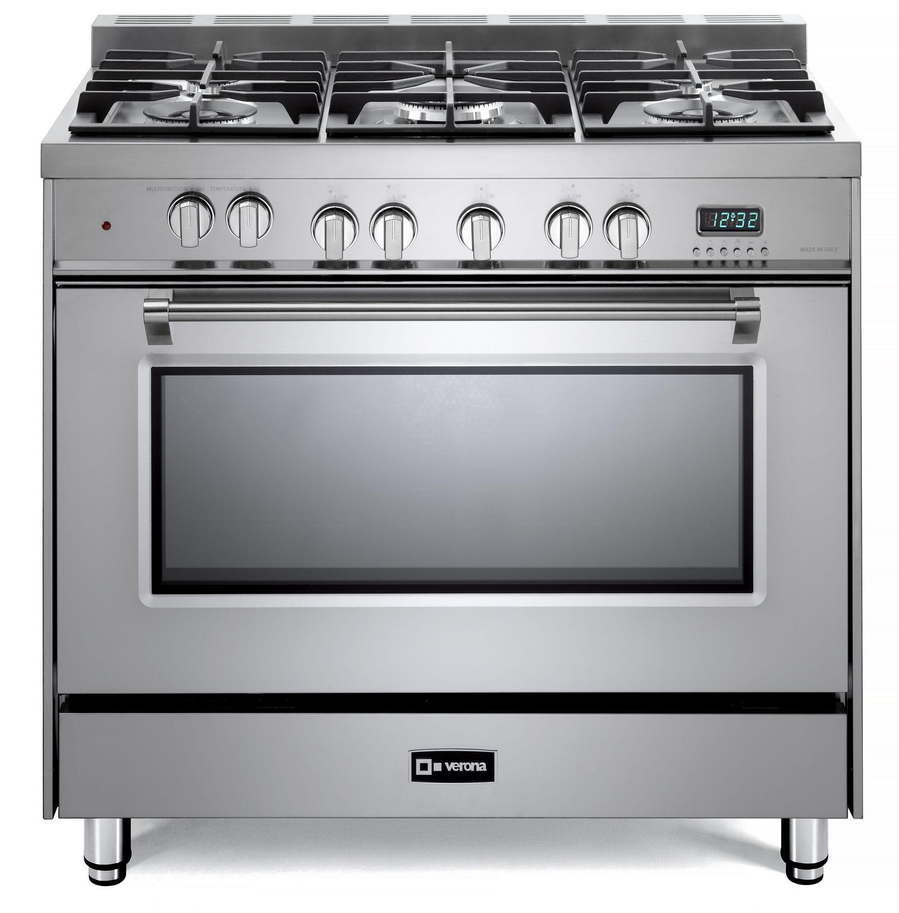 Verona 36" Stainless Steel Dual Fuel Convection Range with Griddle