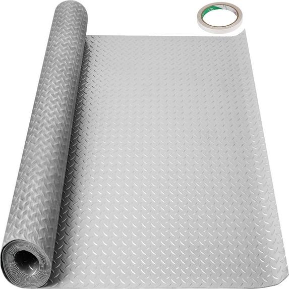 VEVOR 4.9x19ft Garage Floor Mat Garage Flooring Roll Anti-slip Silver Pvc Vinyl