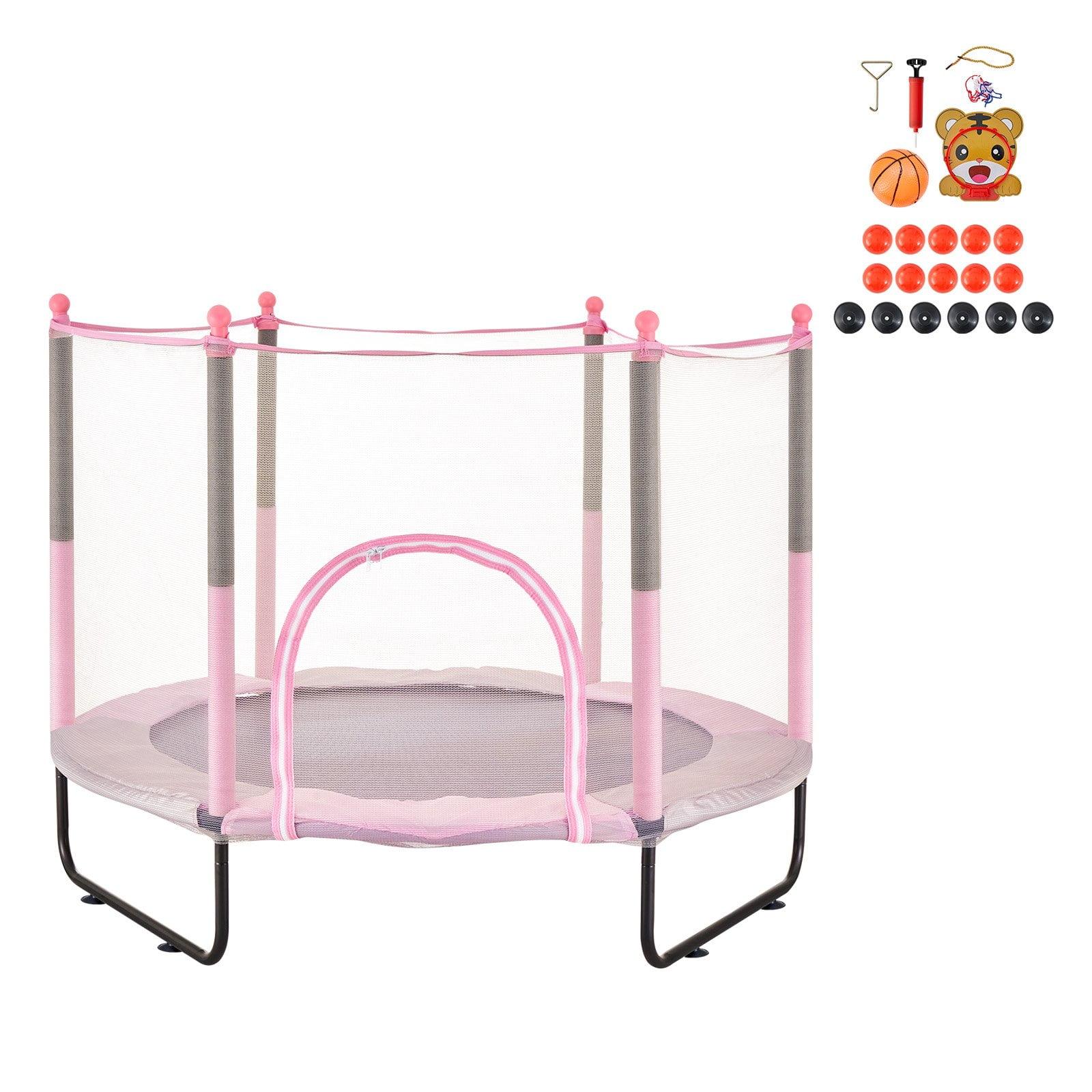 VEVOR 60" Trampoline for Kids Mini Toddler Trampoline with Net Indoor Outdoor