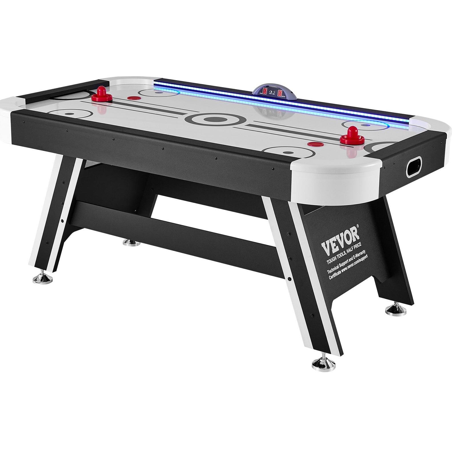 VEVOR 72" Air-Powered Hockey Table, Indoor LED Hockey Game Set with 2 Pucks, 2 Pushers, and Electronic Score System - Ideal for Kids, Adults, and Family Game Rooms