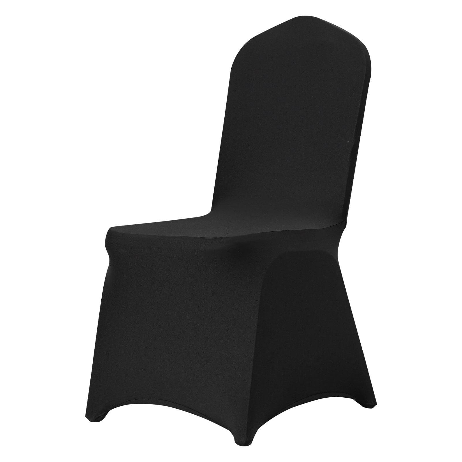 VEVOR Black Stretch Spandex Chair Covers, Set of 50 - Universal Fitted Slipcovers for Folding Chairs - Removable and Washable - Ideal for Weddings, Banquets, Parties, and Celebrations