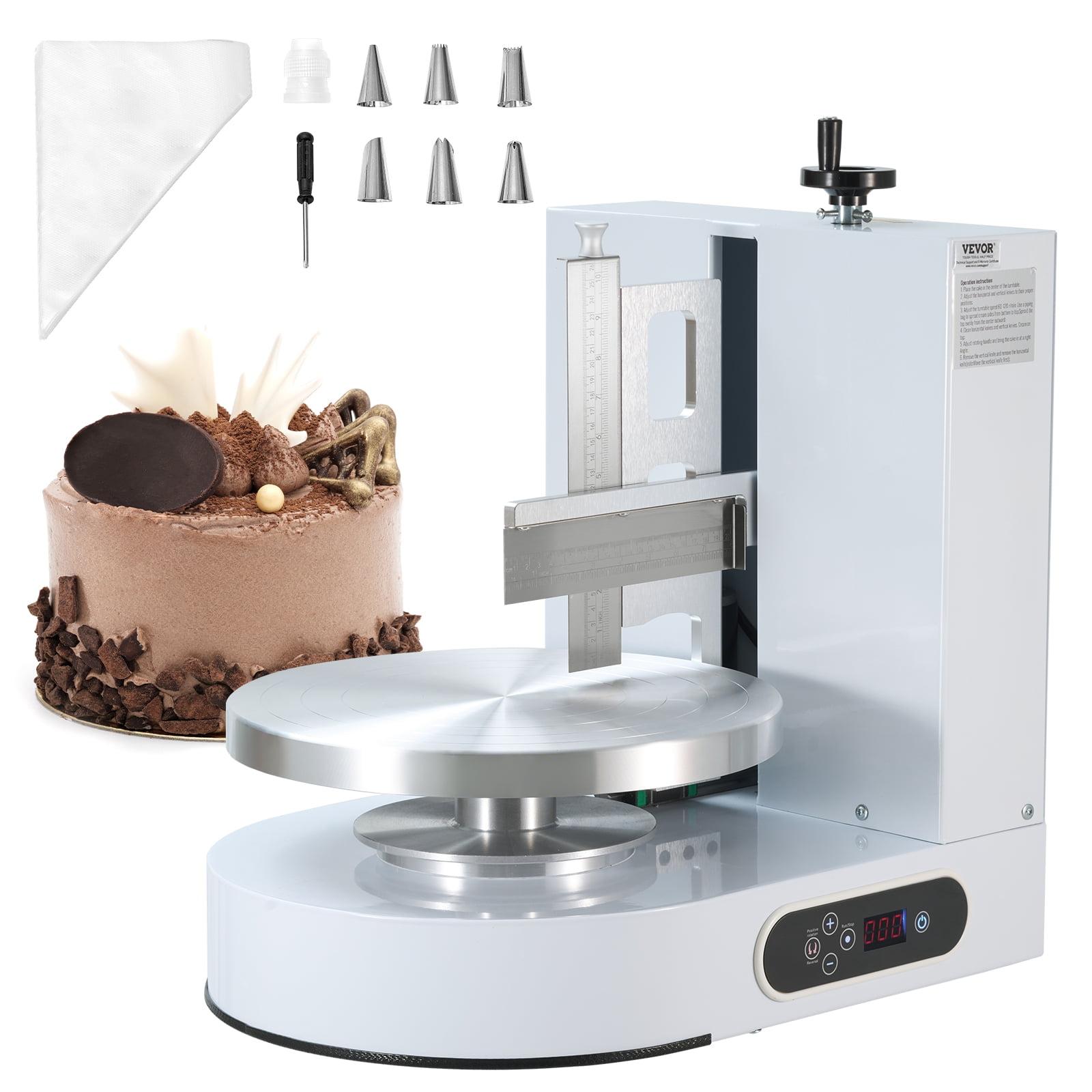 VEVOR Cake Decorating Machine, Cake Cream Spreading Coating Smearing Machine, Low Noise Cake Frosting Machine, Turntable with Adjustable Scraper