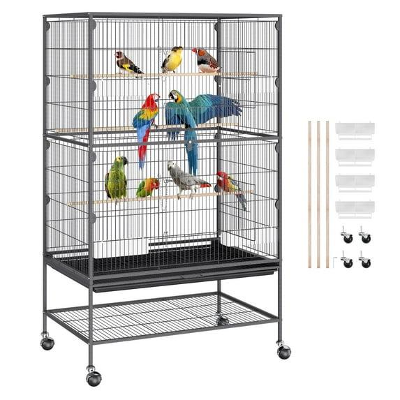 VEVOR Carbon Steel Flight Bird Cage for Parakeets, Cockatiels, Parrots 31*20*52inches