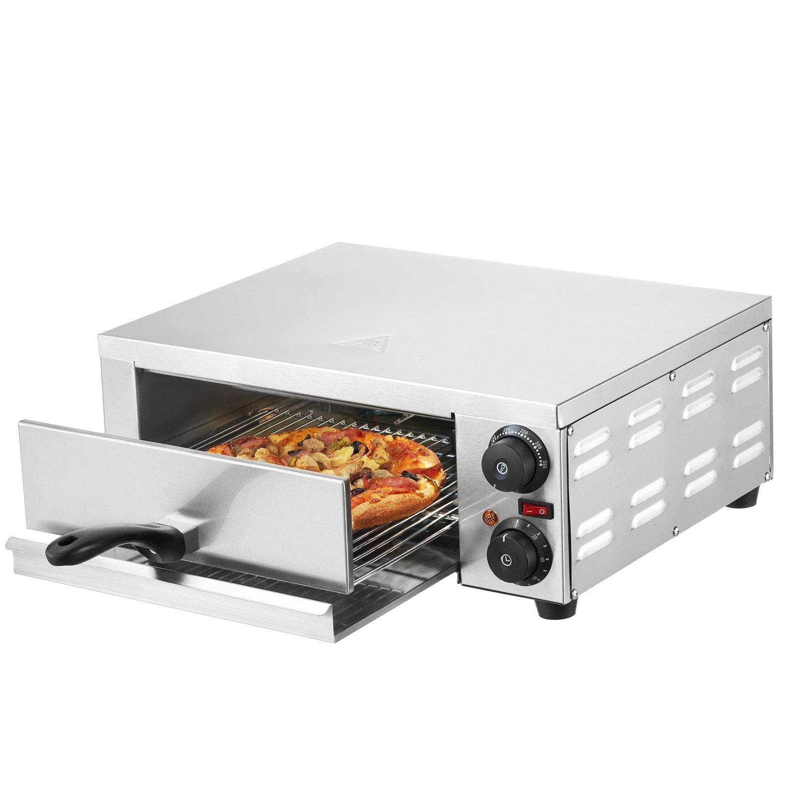 VEVOR Electric Pizza Oven for Countertops, 12-inch, 1500W, with Temp Control & 0-120 Min Timer, Even Baking Technology & Easy Clean Crumb Tray