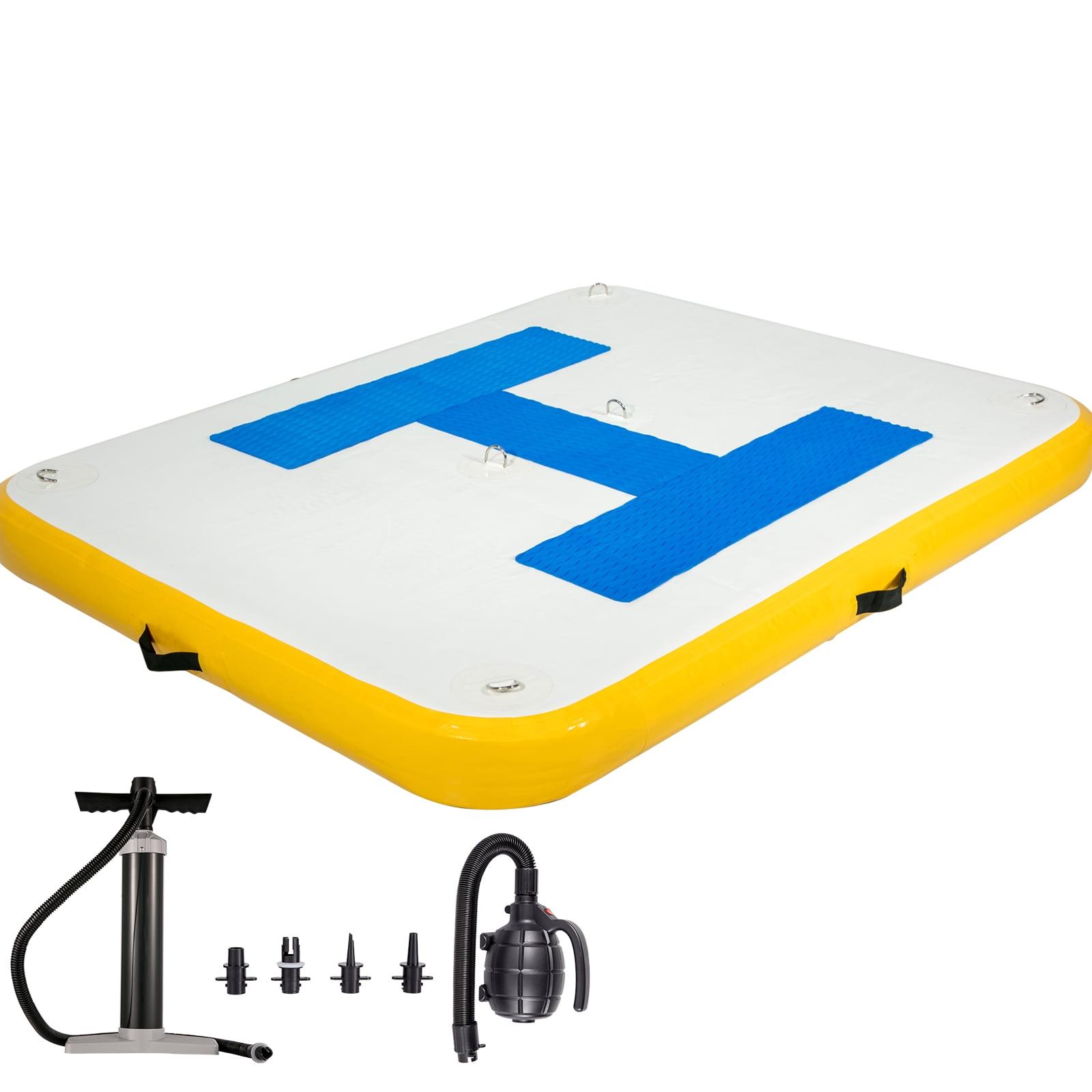 VEVOR VEVOR Inflatable Floating Dock 8 X 5 Ft, Inflatable Dock Platform With Electric Air Pump, Inflatable Swim Platform 6 Inch Thick, Floating Dock 4-6 People, For Pool Beach Ocean