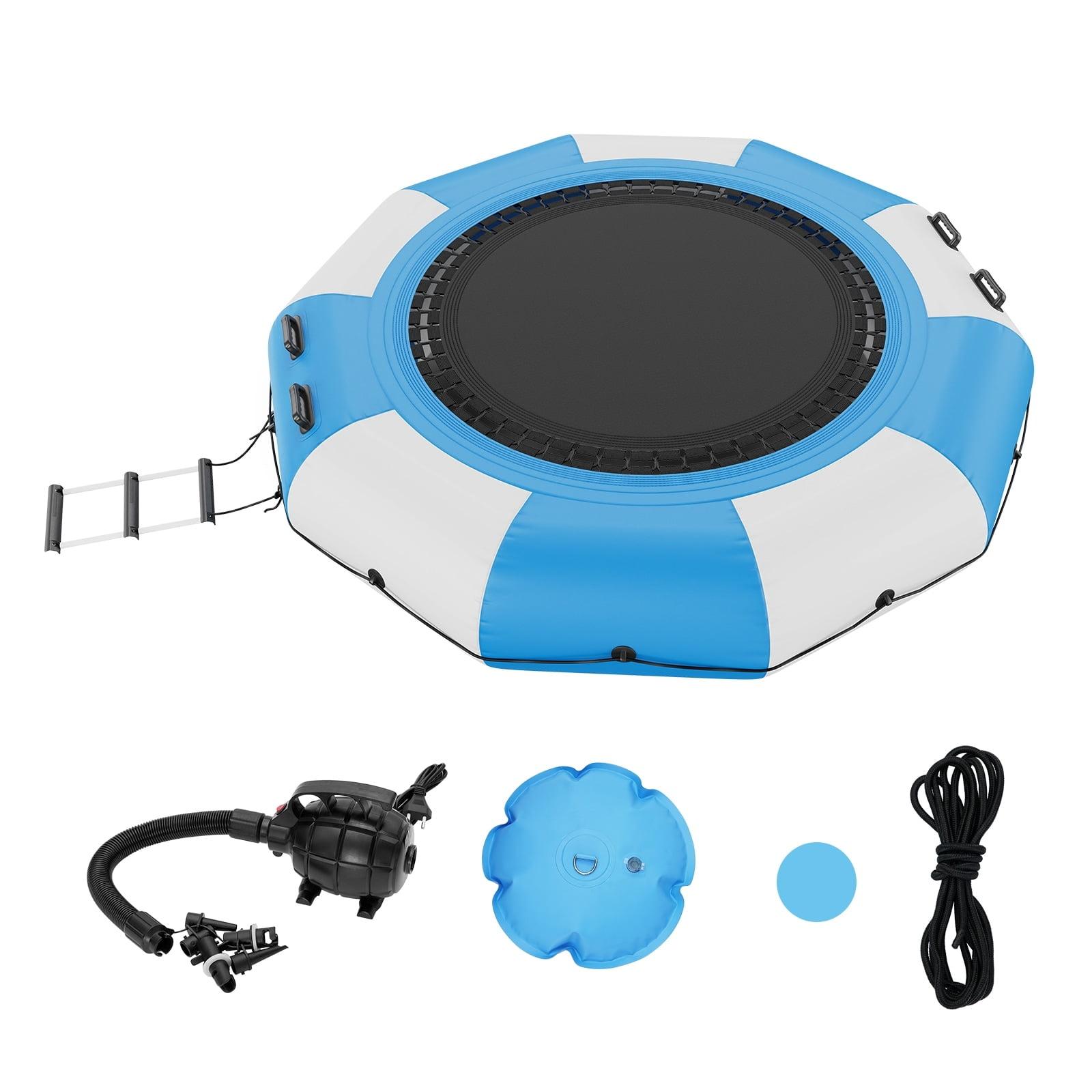 VEVOR Inflatable Water Bouncer, 10ft Recreational Water Trampoline, Kids Adults Floating Rebounder for Pool, Lake, Water Sports