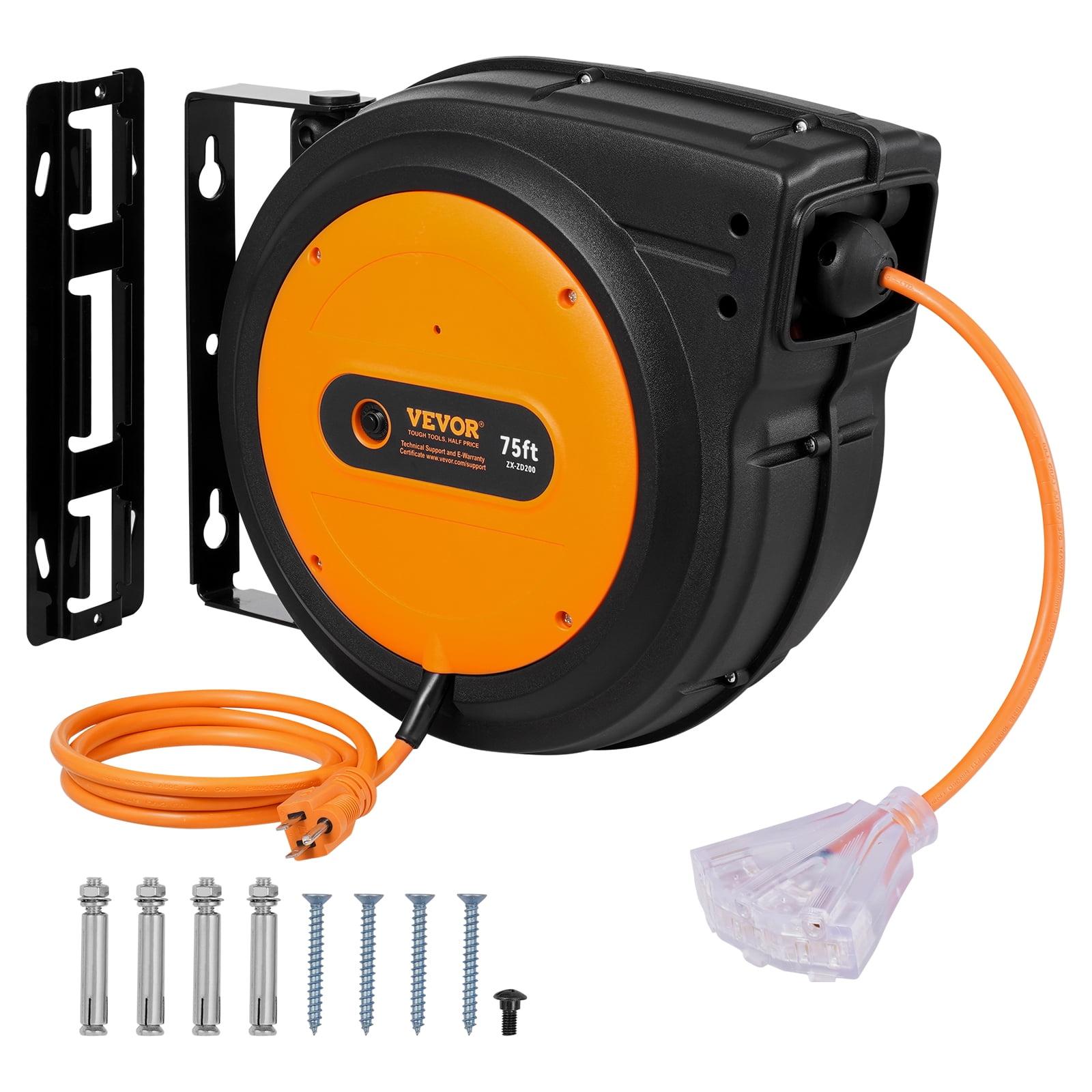 Retractable Extension Cord Reel Power Cord Reel 75FT