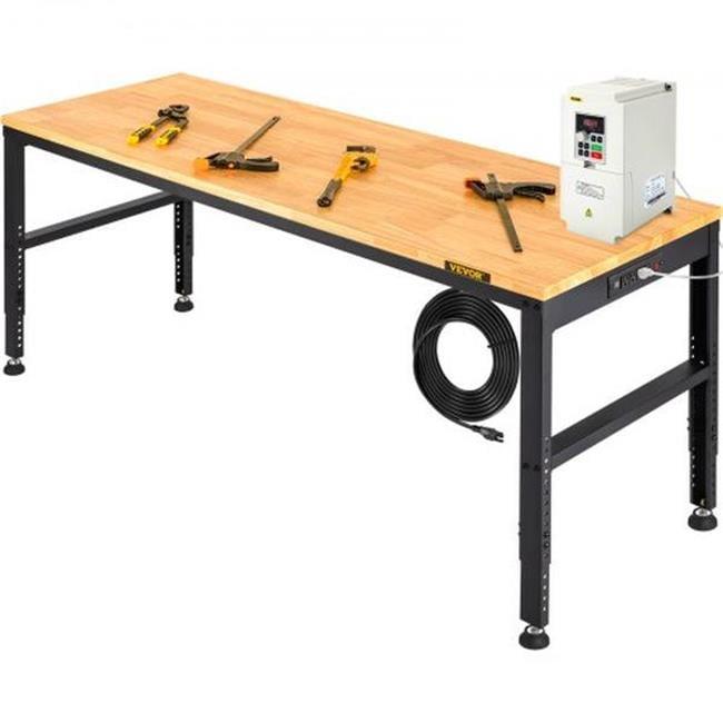 VEVOR 61'' W Wood Top Height-Adjustable Workbench