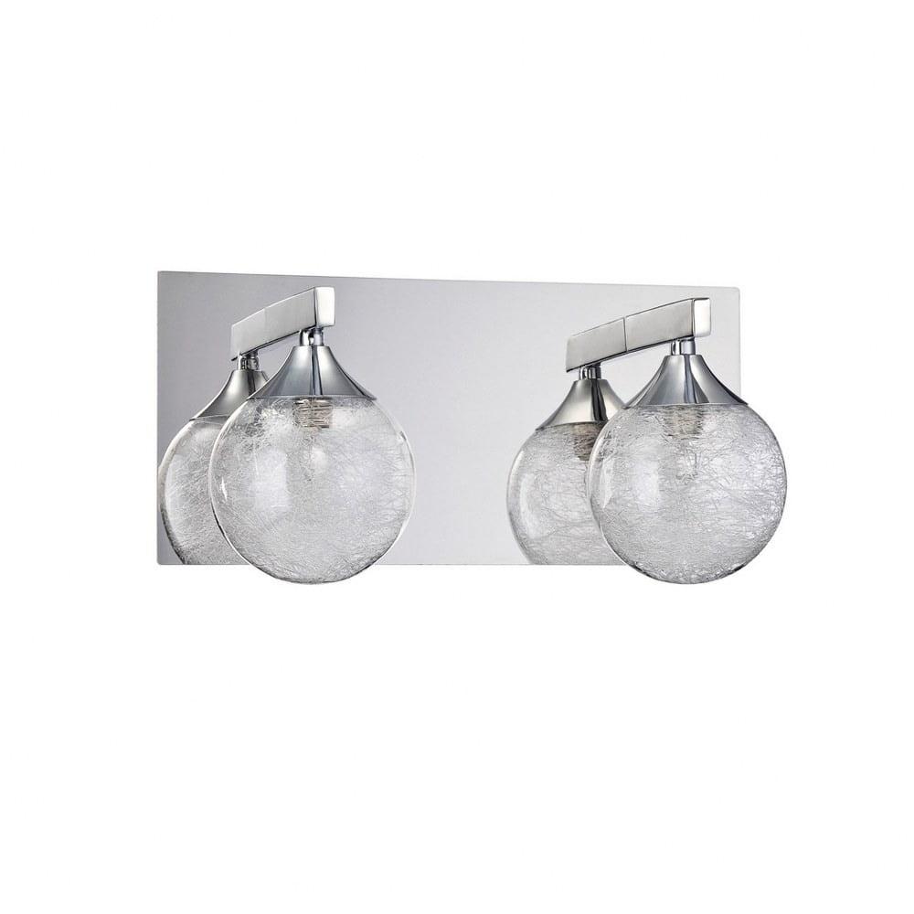 Fybra Chrome 2-Light Vanity with Clear Glass Shades