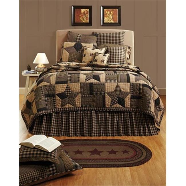 Twin Black and Khaki Plaid Cotton Bed Skirt