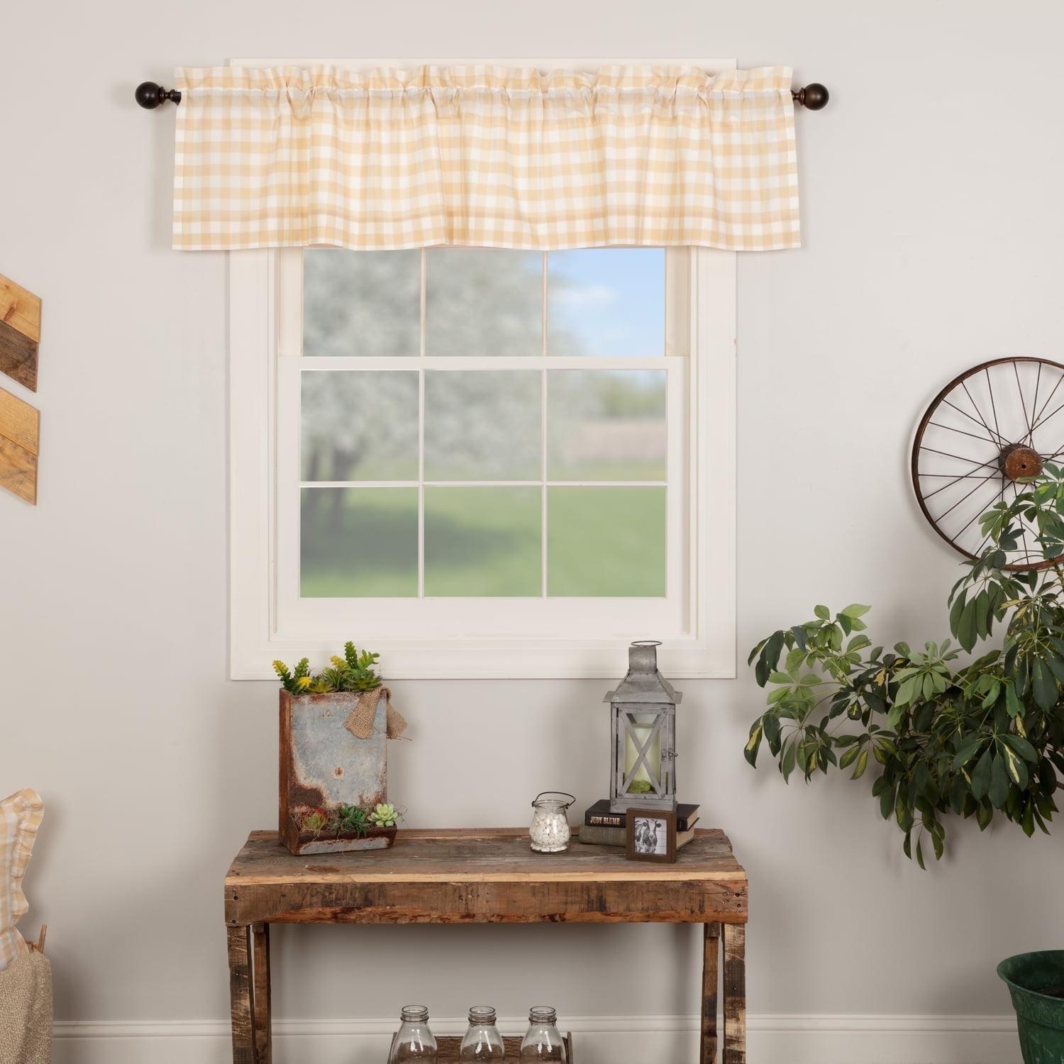 VHC Brands Annie Buffalo Check Plaid Cotton Tailored Window Valance & Reviews | Wayfair