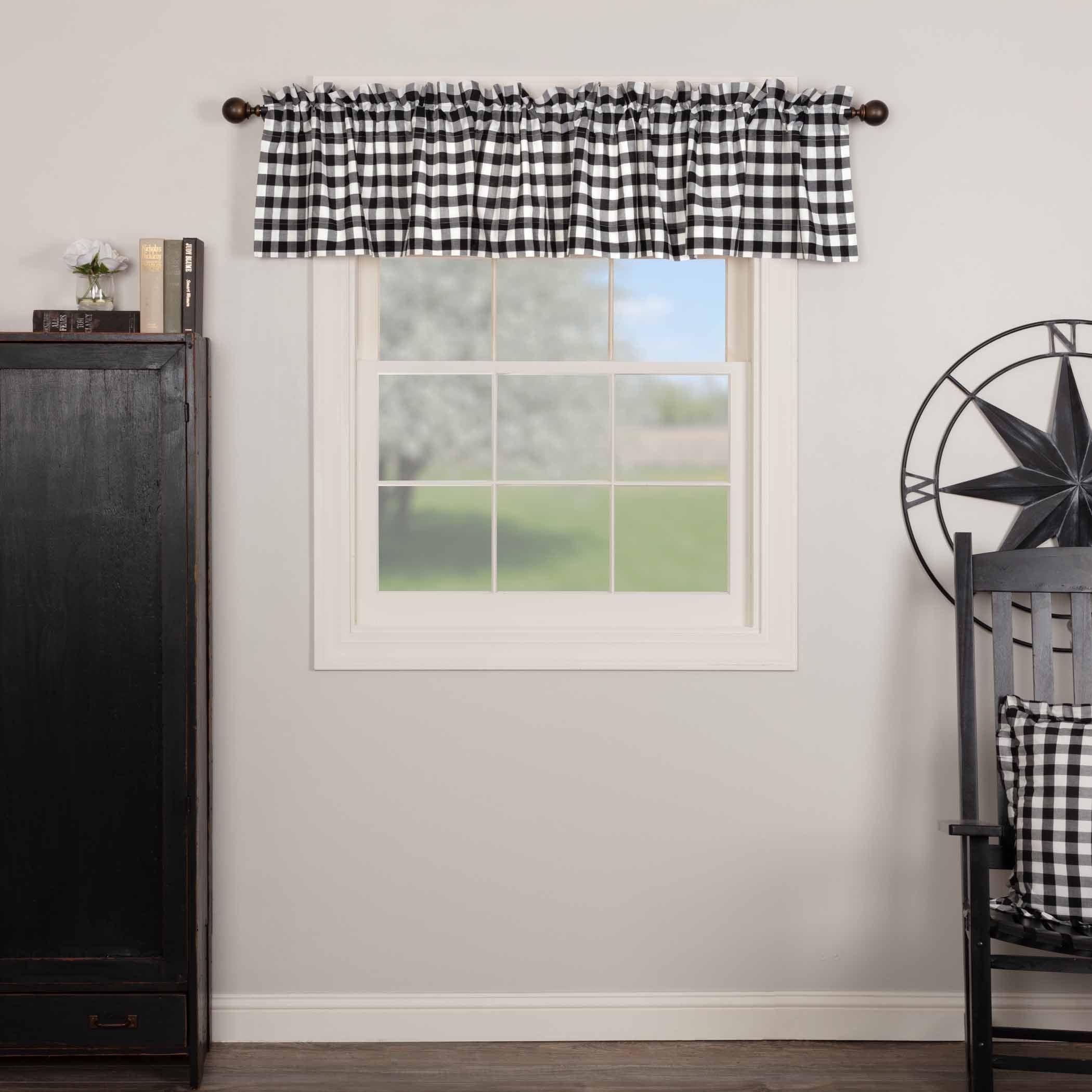 VHC Brands Annie Buffalo Check Plaid Cotton Tailored Window Valance