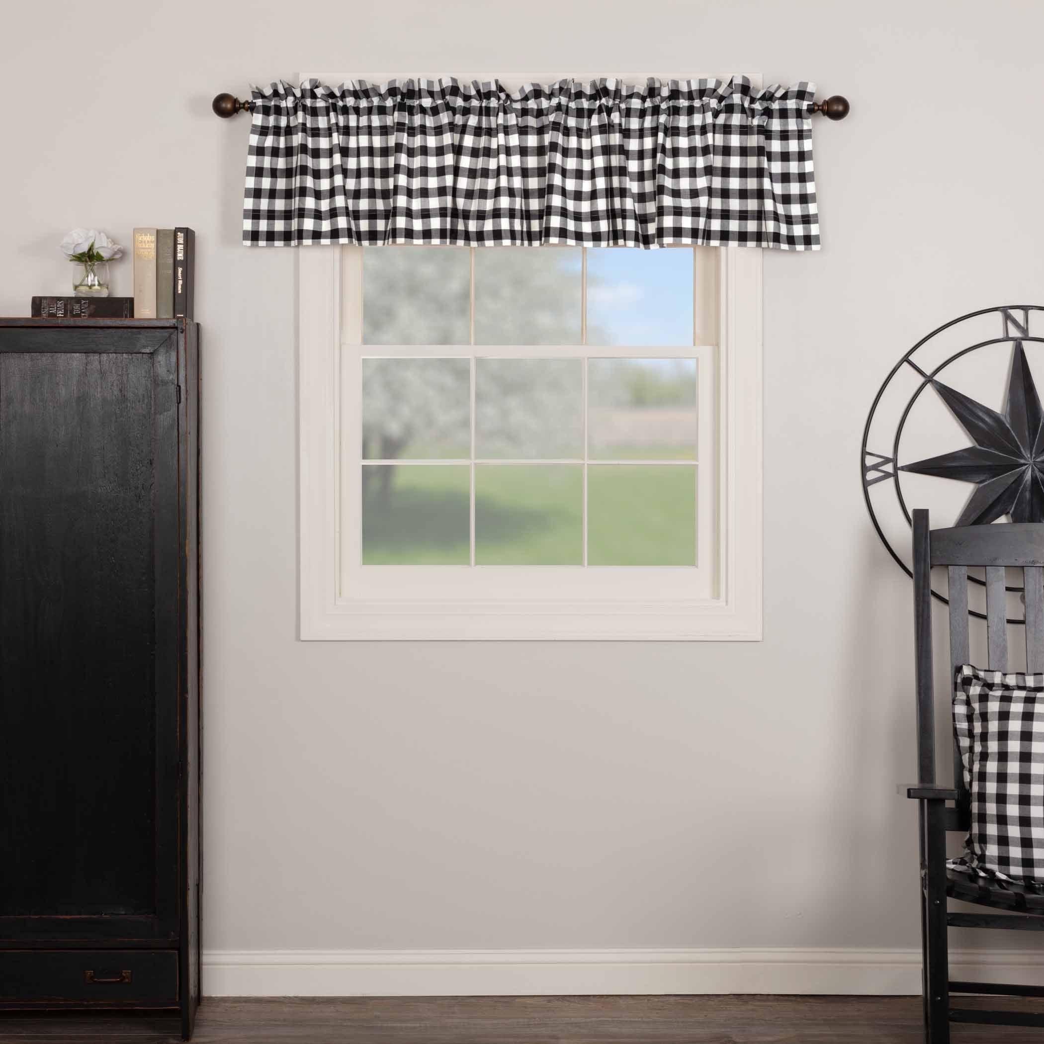 VHC Brands Annie Buffalo Check Plaid Cotton Tailored Window Valance