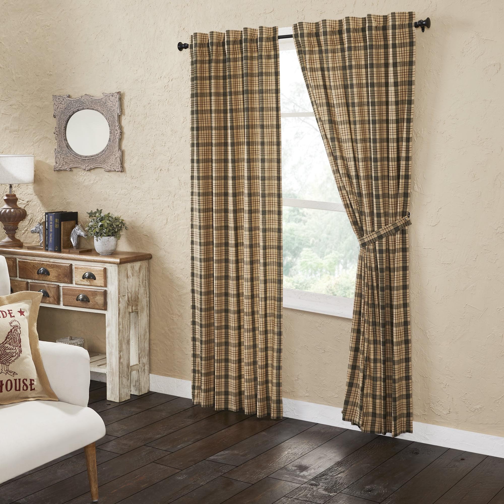 Cider Mill Plaid Cotton Light-Filtering Curtain Panels, 84x40, Set of 2