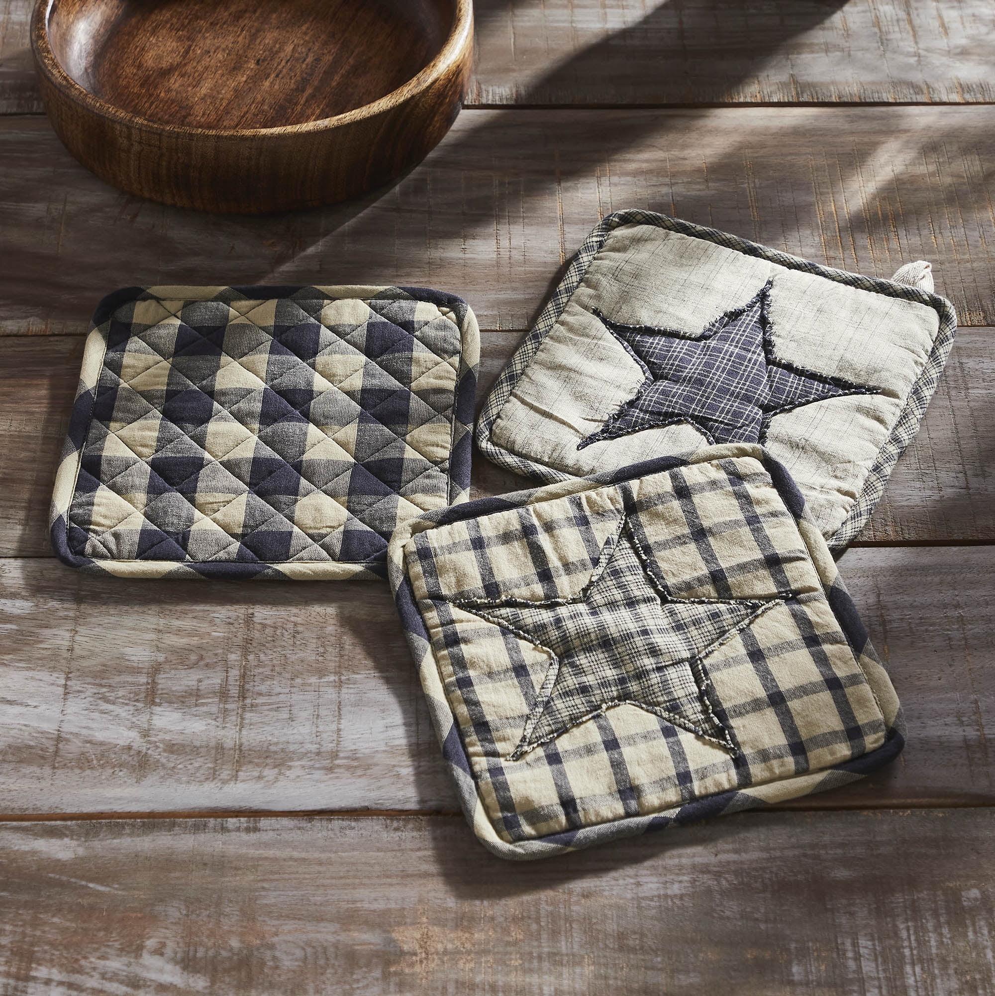 VHC Brands My Country Patchwork Cotton Pot Holder Set