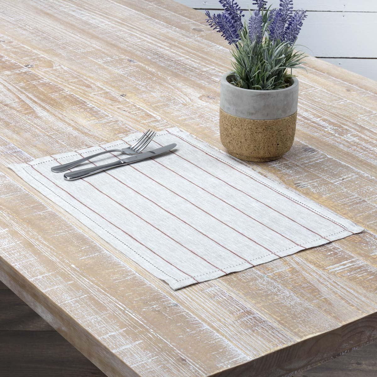 Inloes Linen Striped Rectangle Placemat (Set of 6)