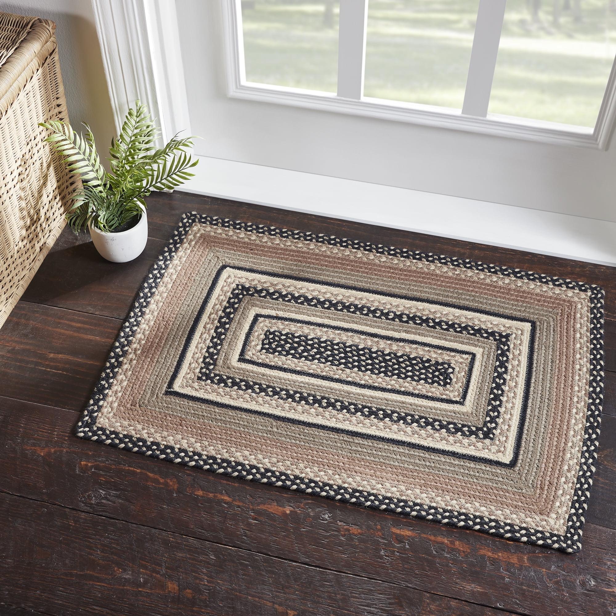 VHC Brands Sawyer Mill Charcoal Creme Jute Rug W/ Pad