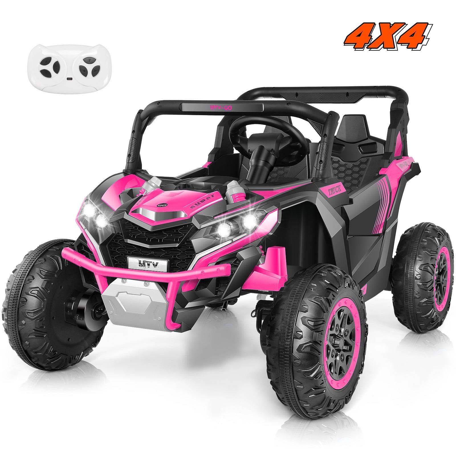 VIBESPARK 24V Kids Powered Ride on Car, 2WD/4WD Switchable Ride on UTV Car with 3-Speed Remote Control, Electric Toy Cars, Bluetooth, USB, LED Lights, Storage Space