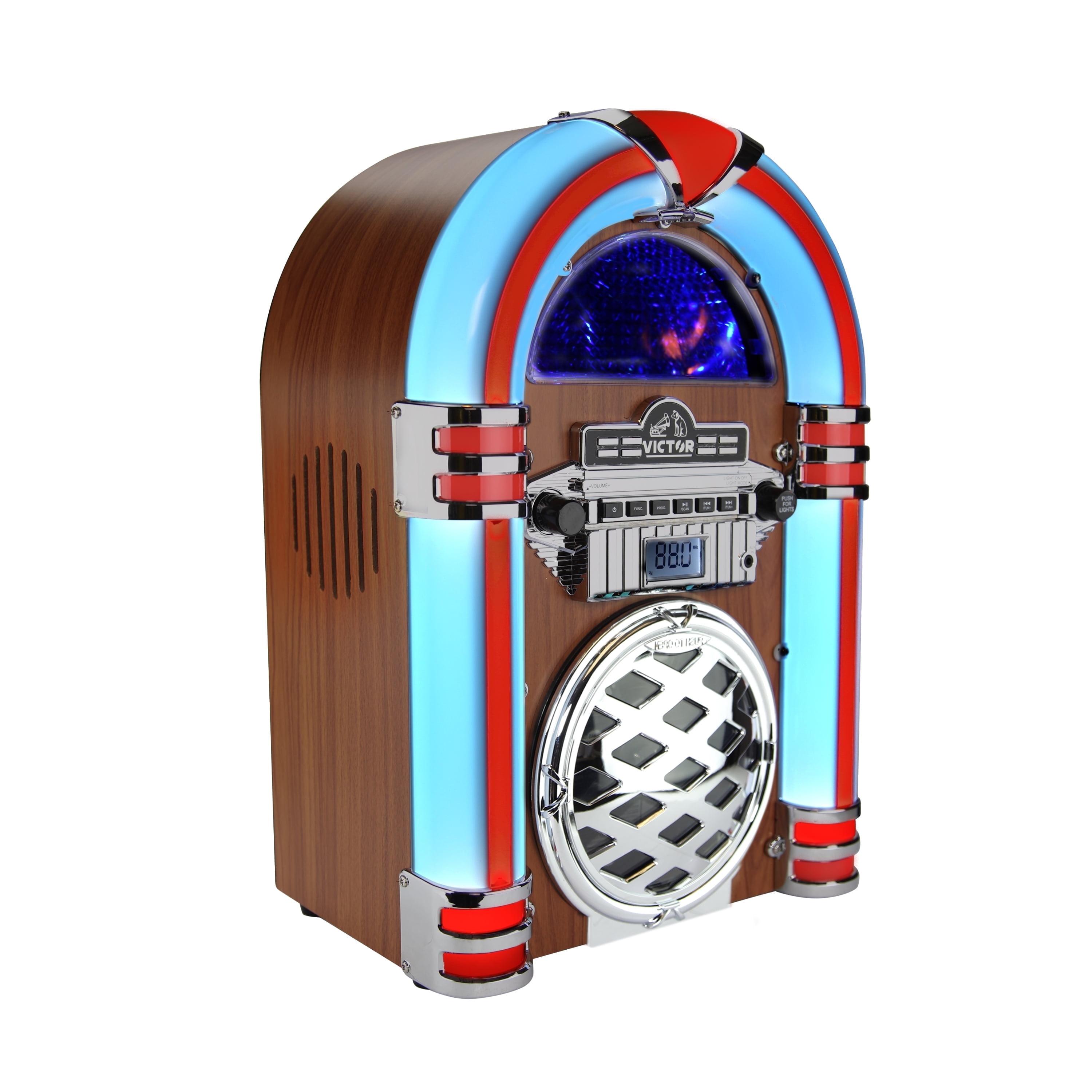 Victor Bluetooth CD Jukebox Speaker with FM Radio & Multicolor LED Lighting