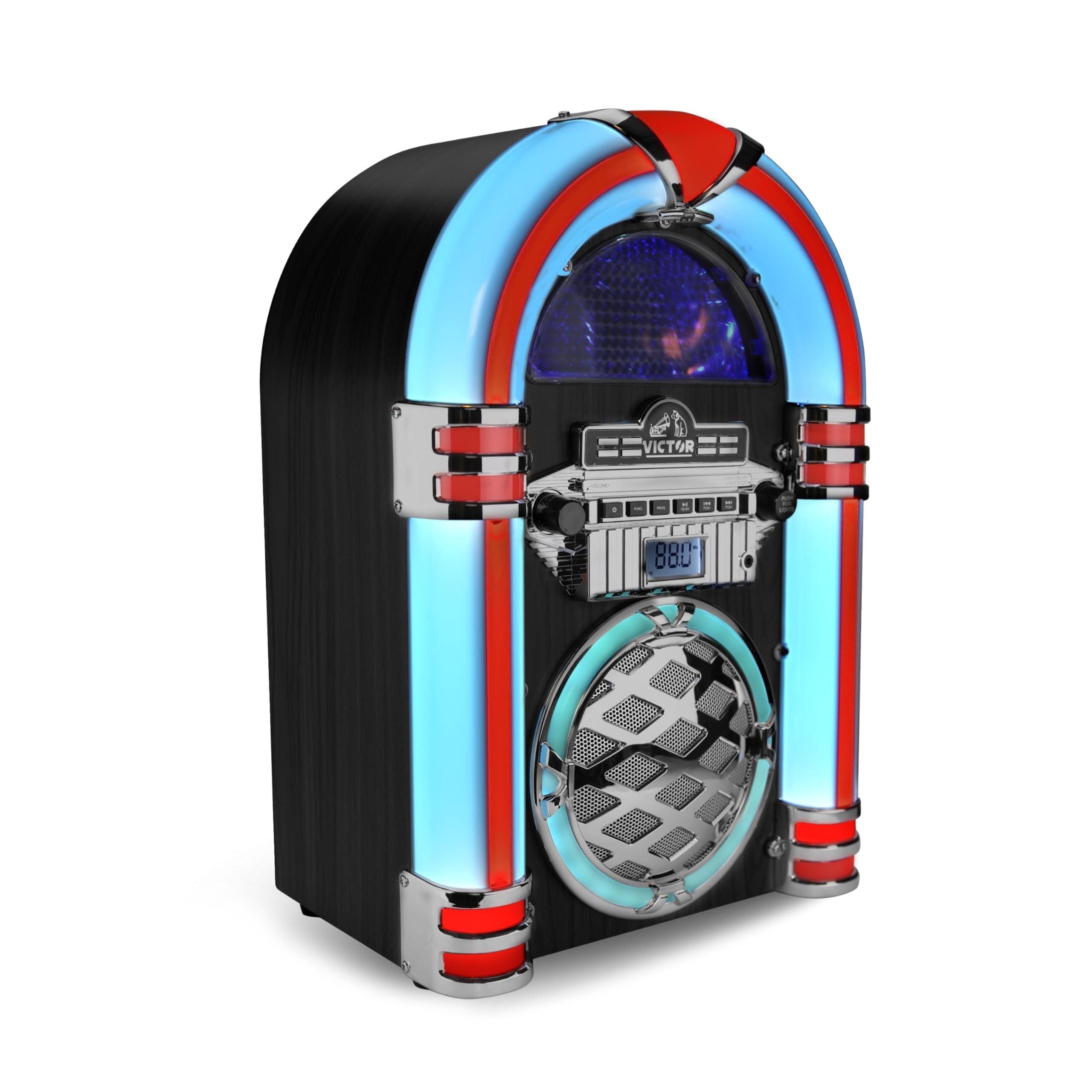 Victor Bluetooth Jukebox Speaker with FM Radio & Multicolor LED Lighting