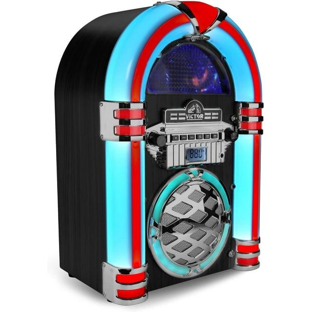 Victor Bluetooth Jukebox Speaker with FM Radio & Multicolor LED Lighting