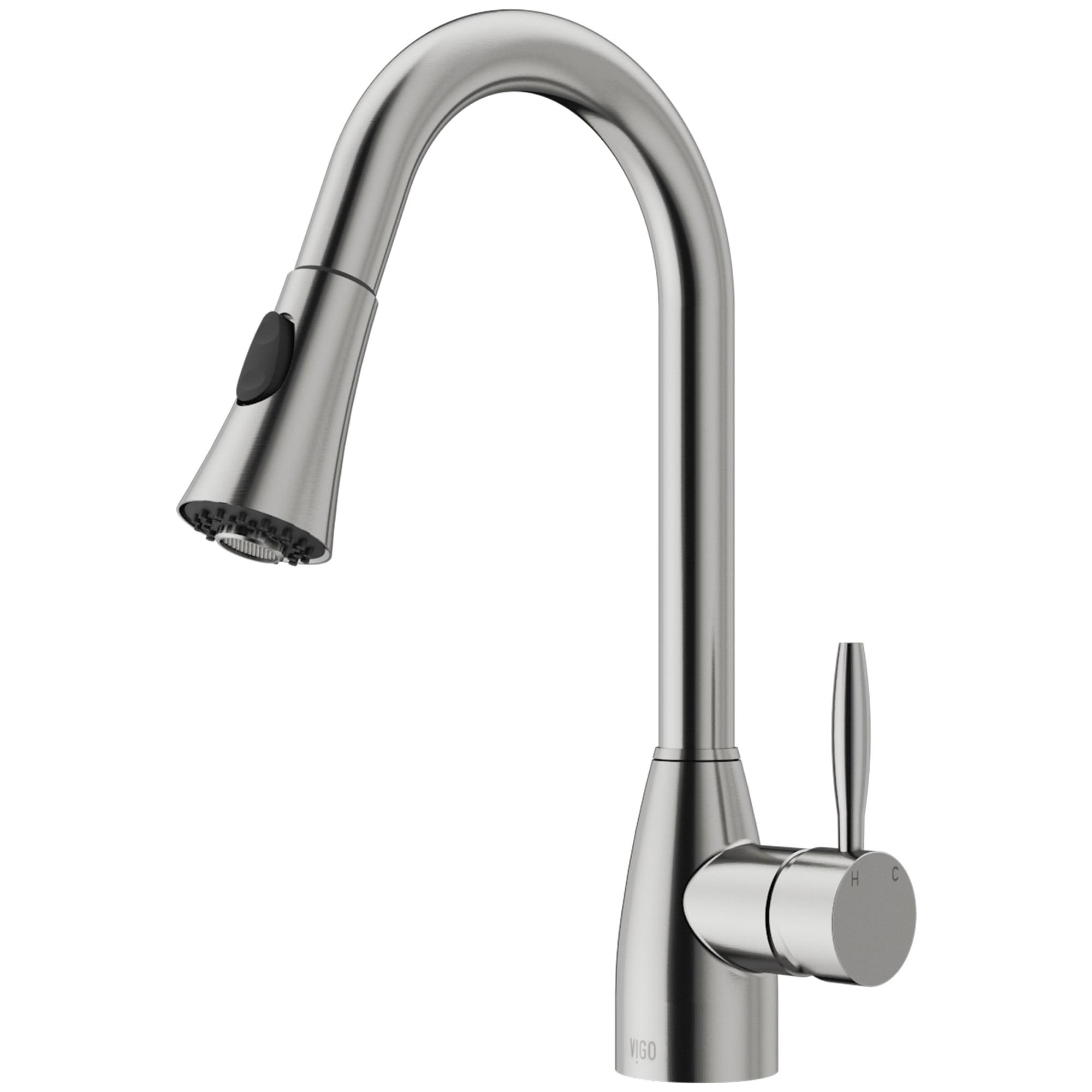 Stainless Steel Modern Pull-Down Kitchen Faucet with Spray